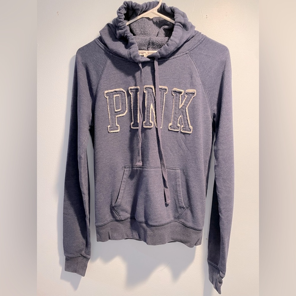 Victoria’s Secret Pink pull over navy blue sweatshirt in size XS